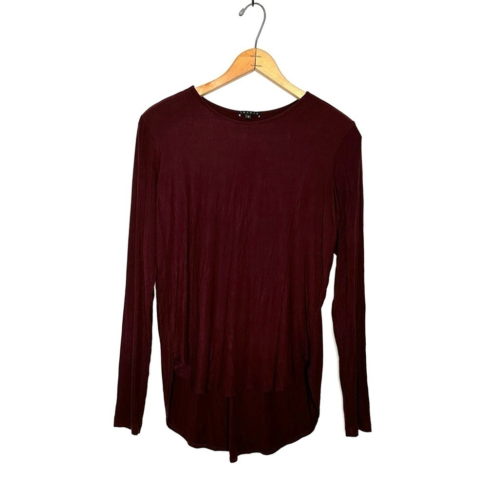 Theory | Burgundy Long Sleeve Top